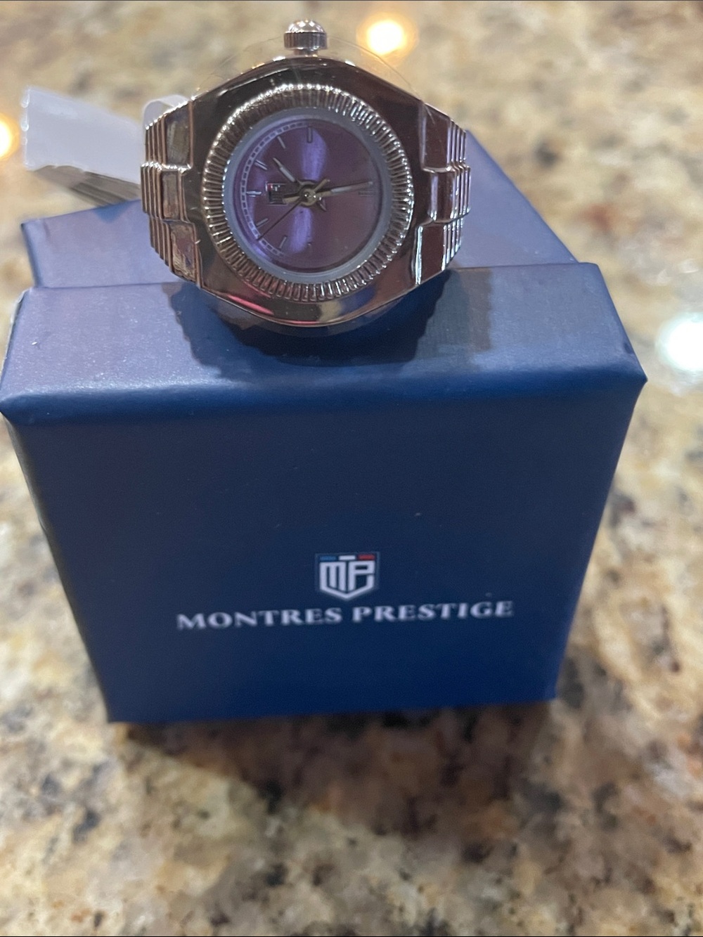 Montres Prestige Women's Silver Ring Watch with Pink Dial